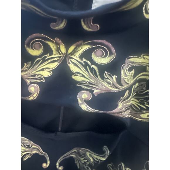 Cache Black & Gold Baroque High-Neck Sleeveless Bodycon Dress – Size 4 - Picture 2 of 5